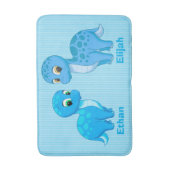 Tapis De Bain Dinosaures mignons de bleu de frère de bébé (Devant (Vertical))