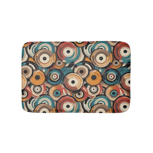 Tapis de bain disques abstraits colorés (Devant)