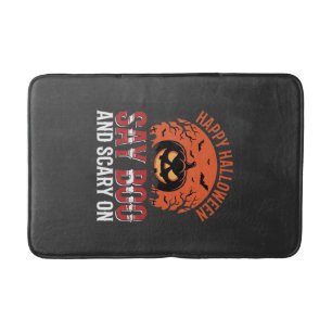 Tapis De Bain Dites Boo Halloween Pumpkin Design_1