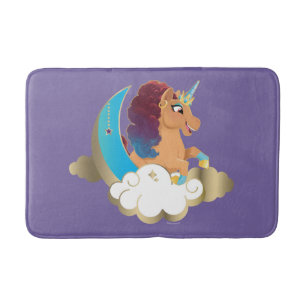 Tapis De Bain Divine la licorne   Lune et nuages