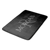 Tapis De Bain do-it-yourself Monogramme & Nom, Noir classique av (Angle)