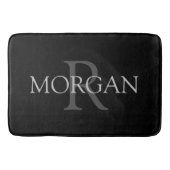 Tapis De Bain do-it-yourself Monogramme & Nom, Noir classique av (Devant)
