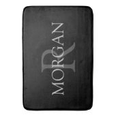 Tapis De Bain do-it-yourself Monogramme & Nom, Noir classique av (devant Vertical)