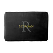 Tapis De Bain do-it-yourself Monogramme & Nom, Or & Gris Texte,  (Devant)