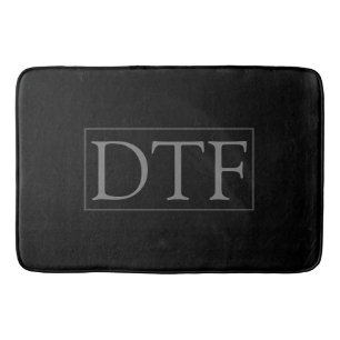 Tapis De Bain do-it-yourself Monogramme ou nom, Noir classique a