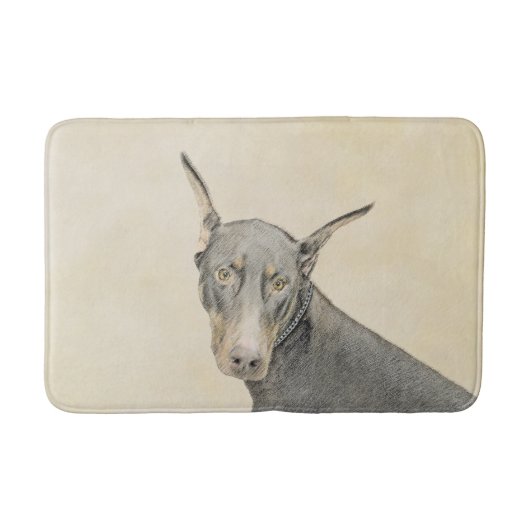 Tapis De Bain Doberman Pinscher Peinture - Art Chien original (Devant)