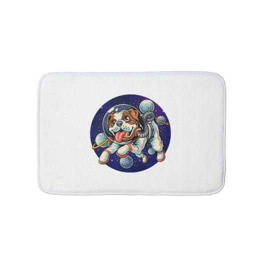 Tapis De Bain Dog Astronaut, space dog (Devant)