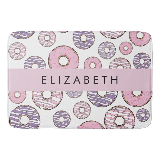 Tapis De Bain Donuts Roses, Donuts Violets, Saupoudrages, Votre (Devant)