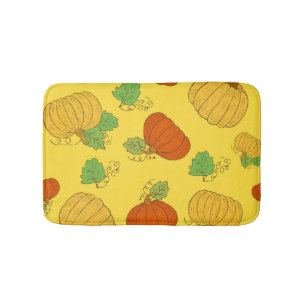 Tapis De Bain Doodle citrouille : Main Tirée sans couture
