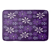 Tapis De Bain Doodle de fleurs violettes foncées (Devant)