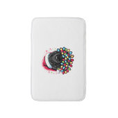 Tapis De Bain Doodle noir Labradoodle Noël Arbre de Noël Lumière (Devant (Vertical))