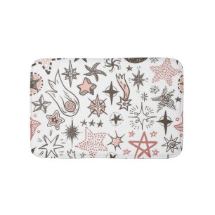 Tapis De Bain Doodles cosmiques : Étoiles et comètes