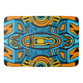 Tapis De Bain Doodles de miroirs jaunes bleus orange (Devant)