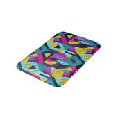 Tapis De Bain Doodles rétro : pop art géométrique. (Angle)