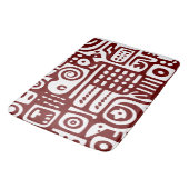 Tapis De Bain Doodles rouge foncé et blanc 2 de 4 (Angle)