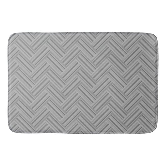 Tapis De Bain Double blanc de Grey stripes (Devant)