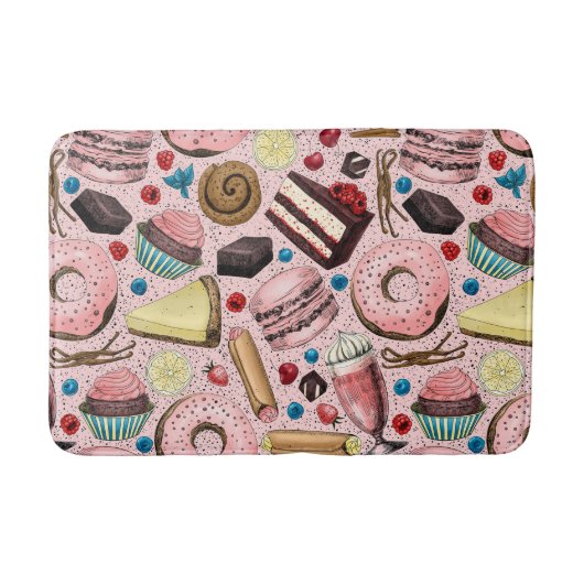 Tapis De Bain Douceurs sur rose (Devant)