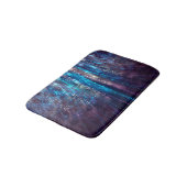 Tapis De Bain Douche bleue et argentée de conception abstraite (Angle)
