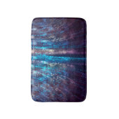 Tapis De Bain Douche bleue et argentée de conception abstraite (Devant (Vertical))