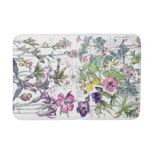 Tapis de bain doux botanique de fleur de fleur