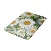 Tapis De Bain Doux marguerite motif blanc fleurie verte (Angle)