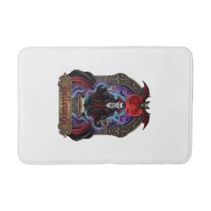 Tapis De Bain Dracula Halloween Lune Rouge Chauves-Souris Crâne_