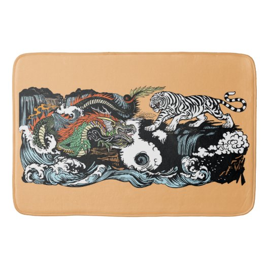 Tapis De Bain Dragon chinois contre le tigre (Devant)