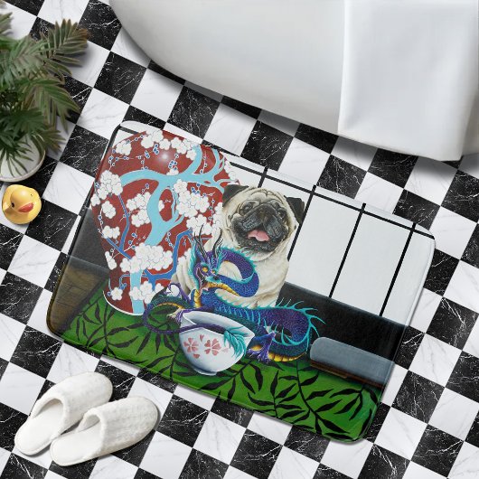 Tapis De Bain Dragon chinois de Chien carlin