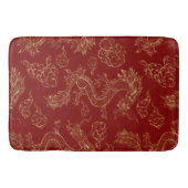 Tapis De Bain Dragon chinois or et rouge foncé (Devant)