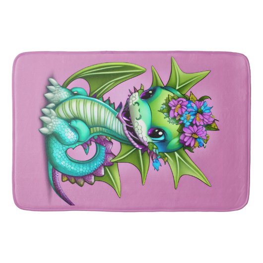 Tapis De Bain Dragon de bébé pourpre et vert (Devant)