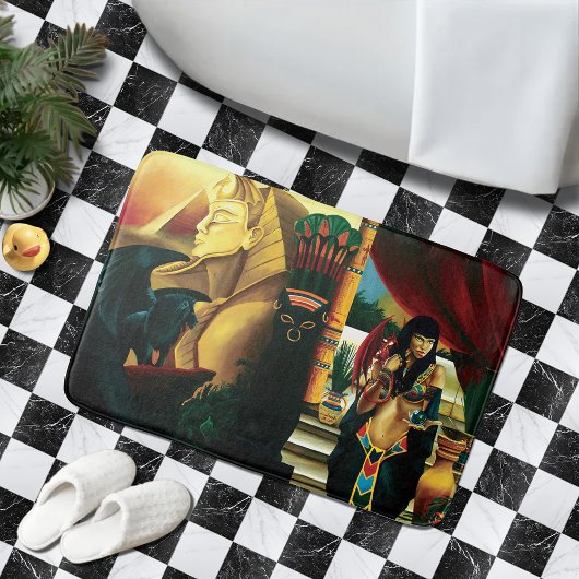 Tapis De Bain Dragon de chat de la reine égyptienne