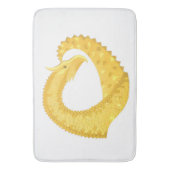 Tapis De Bain Dragon de coeur jaune sur blanc (devant Vertical)