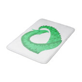 Tapis De Bain Dragon de coeur vert sur blanc (Angle)
