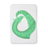 Tapis De Bain Dragon de coeur vert sur blanc (Devant (Vertical))