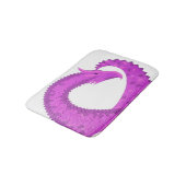 Tapis De Bain Dragon de coeur violet clair sur blanc (Angle)