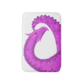 Tapis De Bain Dragon de coeur violet clair sur blanc (Devant (Vertical))