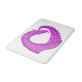 Tapis De Bain Dragon de coeur violet clair sur blanc (Angle)
