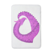 Tapis De Bain Dragon de coeur violet clair sur blanc (Devant (Vertical))