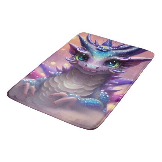 Tapis De Bain Dragon fille bleue (Angle)