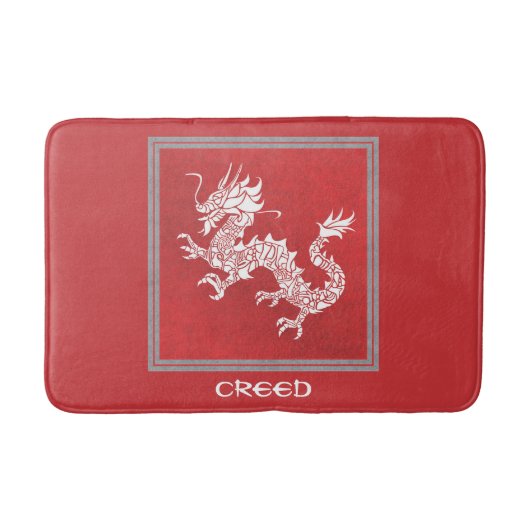 Tapis De Bain Dragon rouge et blanc (Devant)