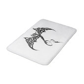 Tapis De Bain Dragon tribal celtique noir blanc (Angle)