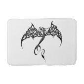Tapis De Bain Dragon tribal celtique noir blanc (Devant)