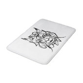 Tapis De Bain Dragon tribal noir et blanc (Angle)