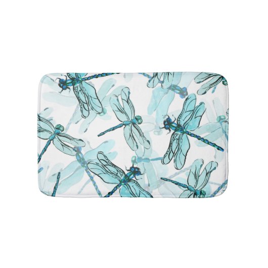 Tapis De Bain Dragonflies élégantes : Aquarelle (Devant)
