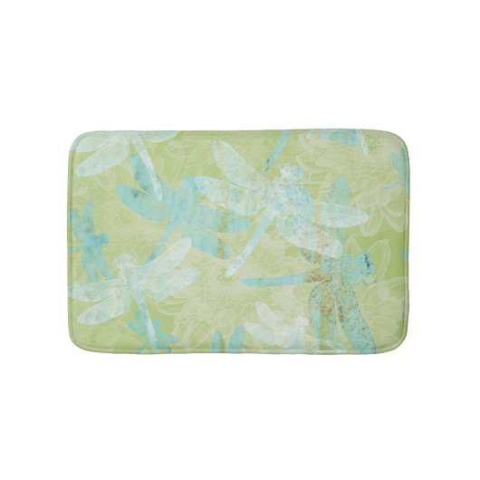 Tapis De Bain Dragonlies Vert Turquoise bleu Motif (Devant)