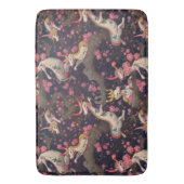 Tapis De Bain Dragons d'or et de blanc aux fleurs de cerisiers (devant Vertical)