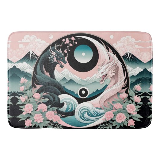 Tapis De Bain Dragons Floral Mountain Rose Sage Turquoise (Devant)