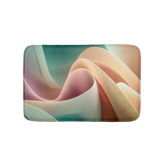 Tapis De Bain Drapé abstrait avec dégradé pastel fluide (Devant)