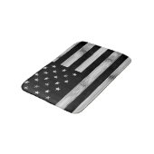 Tapis De Bain Drapeau américain Bois rustique Noir Blanc Patriot (Angle)