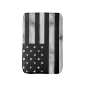 Tapis De Bain Drapeau américain Bois rustique Noir Blanc Patriot (Devant (Vertical))